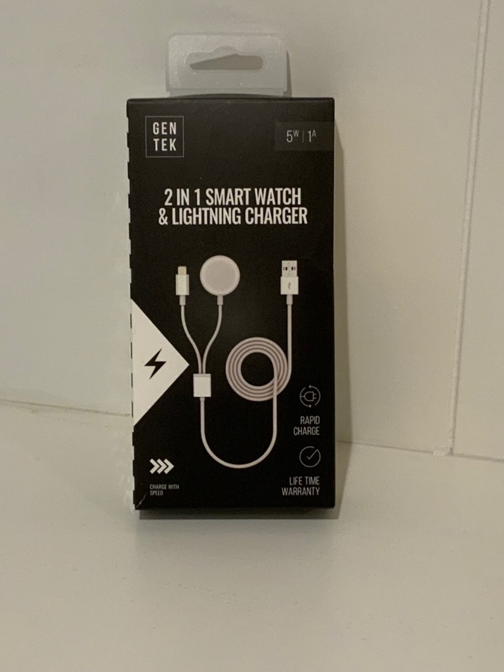 GEN TEK  2-In-1 Smart Watch & Lightening Charger - NEW IN BOX